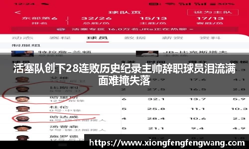 活塞队创下28连败历史纪录主帅辞职球员泪流满面难掩失落